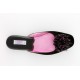 women's slippers POLKA DOT FLOWER black suede